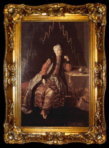 framed  Nicolas de Largilliere Portrait oriental de Jean-Baptiste Tavernier, ta009-2